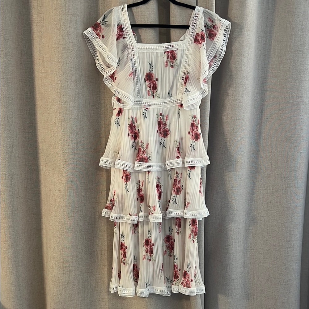 Bohemian Chiffon Tiered Lace Dress